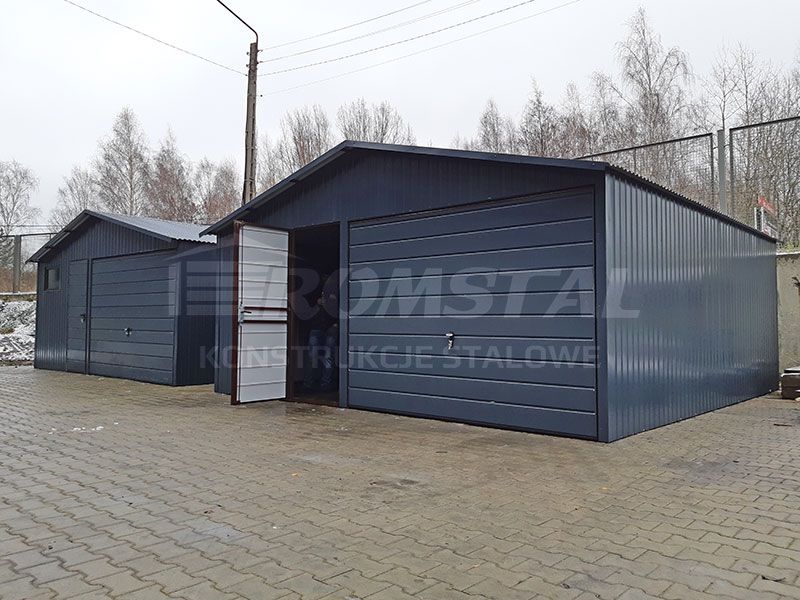 Biały Garaż Blaszany 5x6 - Garaż Blaszane -Blaszak -ROMSTAL  - Obraz nr 6
