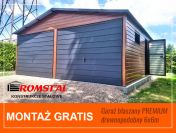 Garaż Blaszany Drewnopodobny 6x6m - Dwuspadowy - Romstal