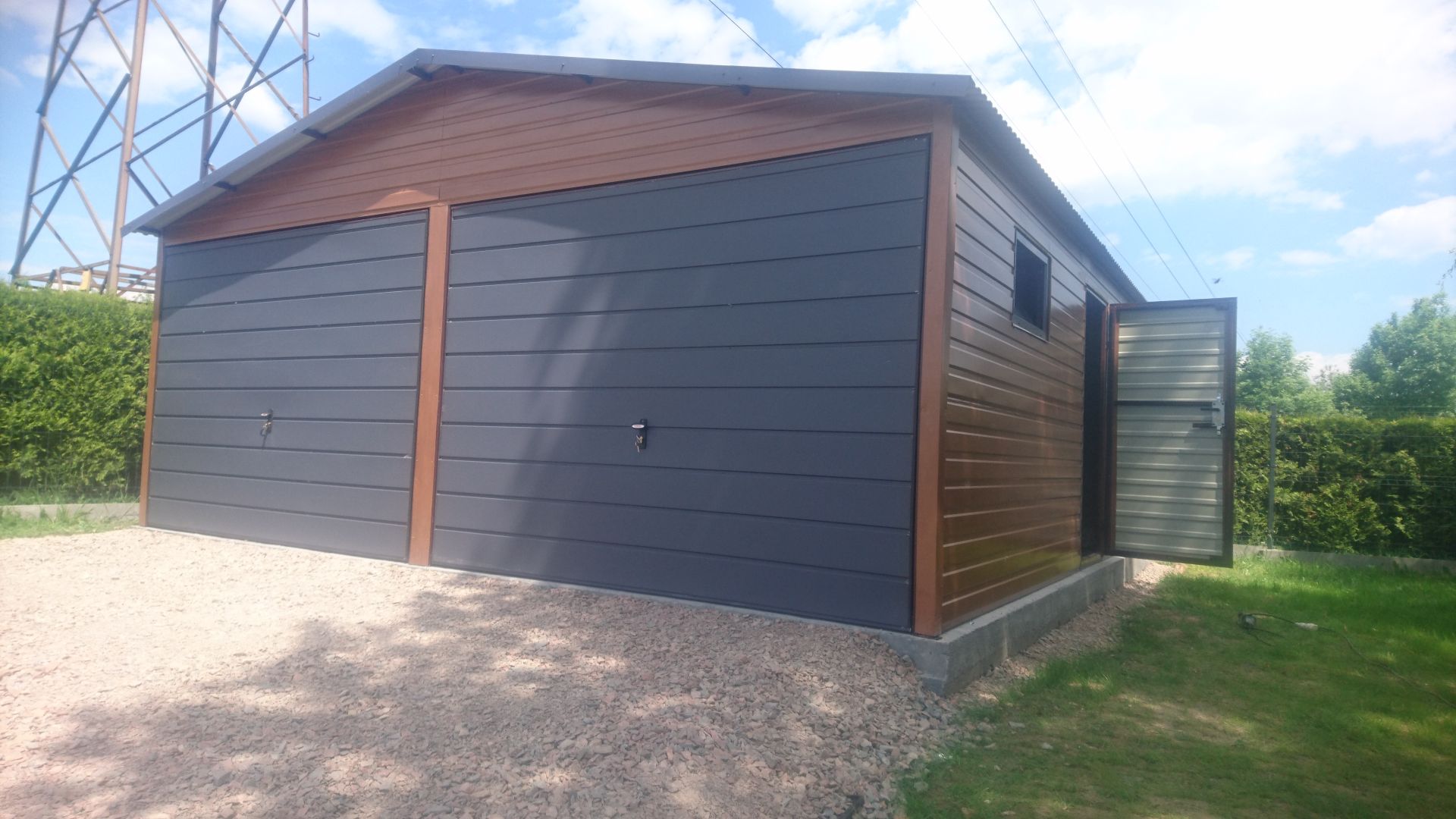 Garaż Blaszany Drewnopodobny 6x6m - Dwuspadowy - Romstal  - Obraz nr 2