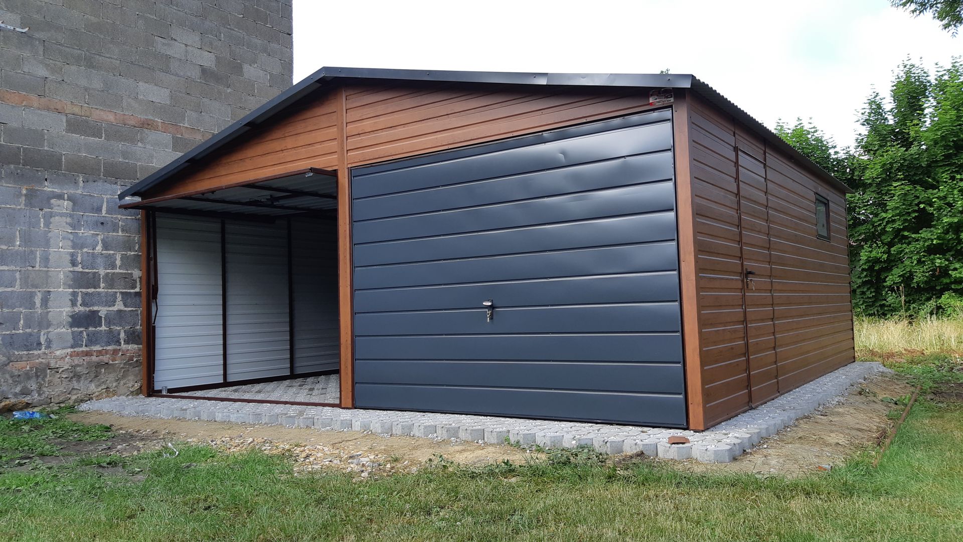 Garaż Blaszany Drewnopodobny 6x6m - Dwuspadowy - Romstal  - Obraz nr 3