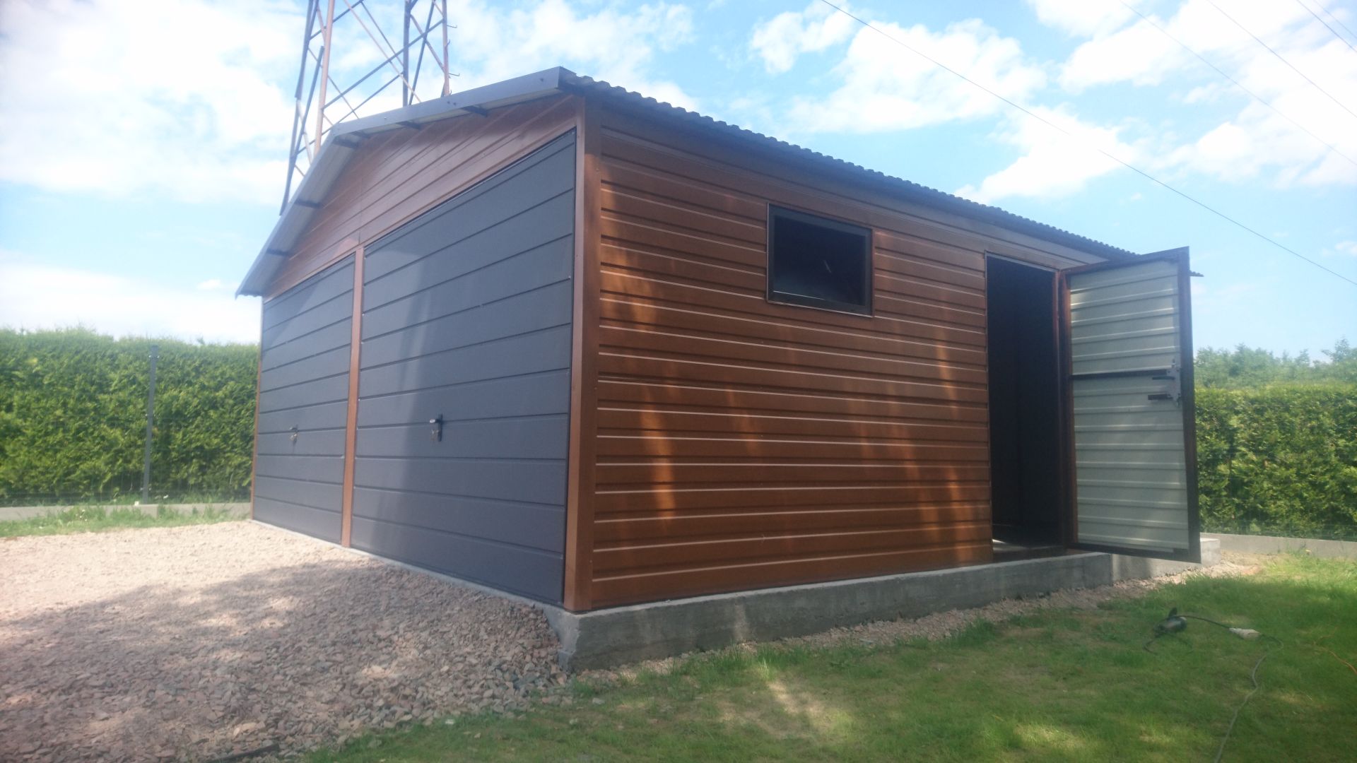 Garaż Blaszany Drewnopodobny 6x6m - Dwuspadowy - Romstal  - Obraz nr 4