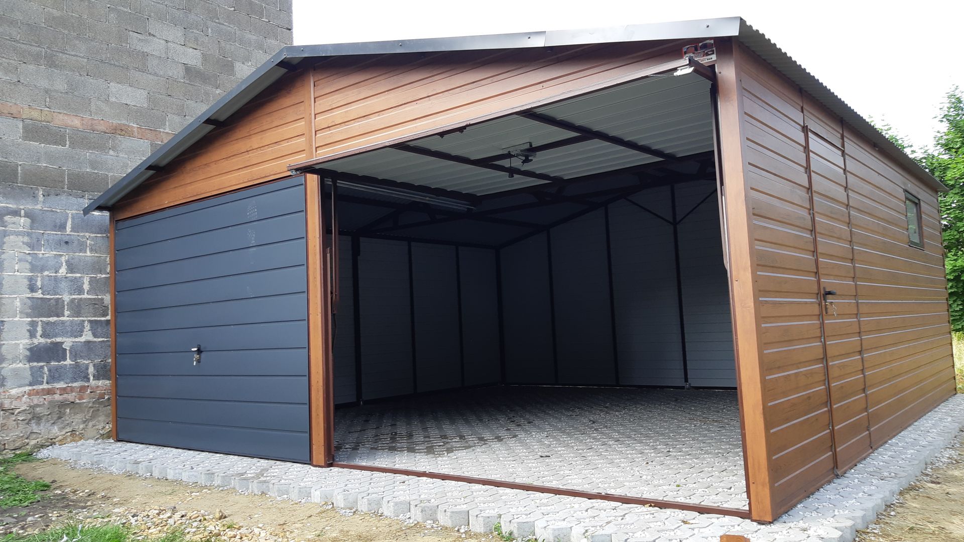 Garaż Blaszany Drewnopodobny 6x6m - Dwuspadowy - Romstal  - Obraz nr 5