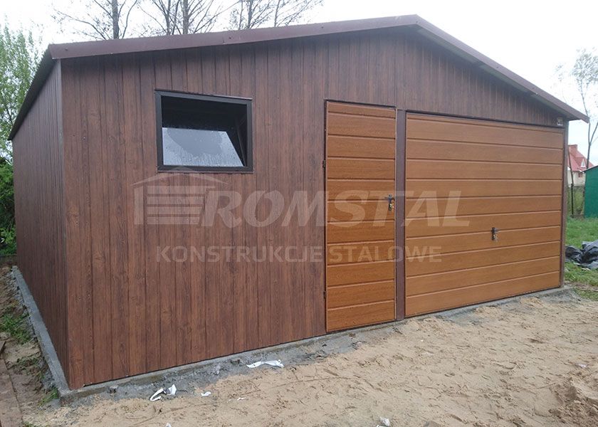 Garaż Blaszany Drewnopodobny 6x6m - Dwuspadowy - Romstal  - Obraz nr 7