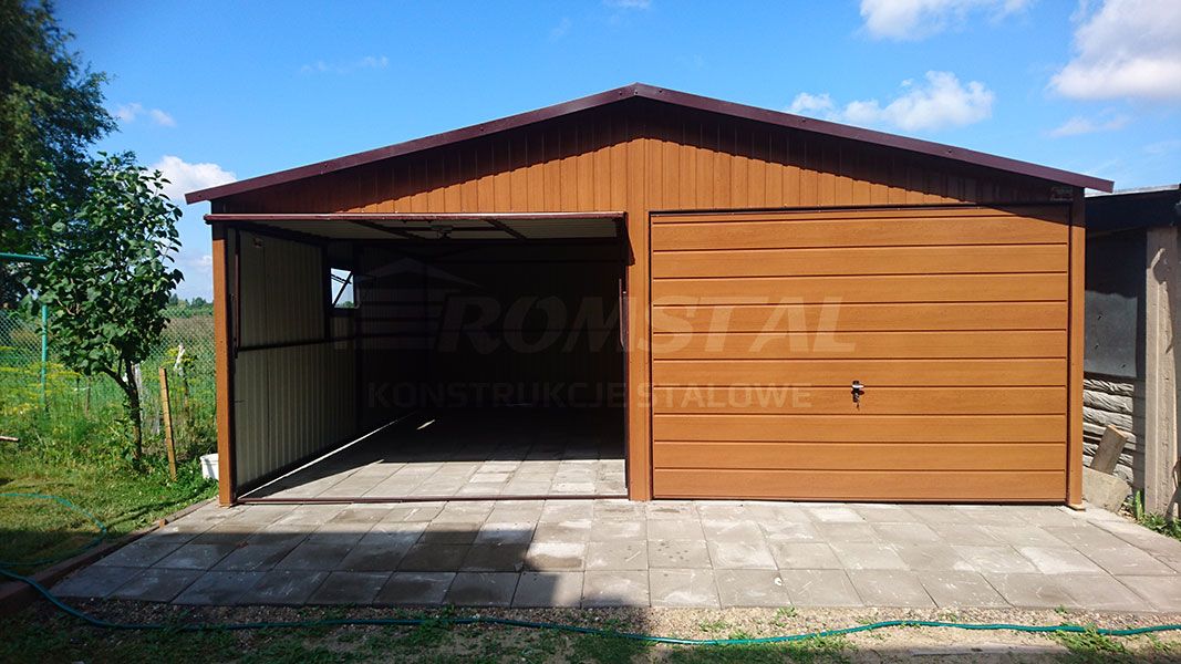 Garaż Blaszany Drewnopodobny 6x6m - Dwuspadowy - Romstal  - Obraz nr 8