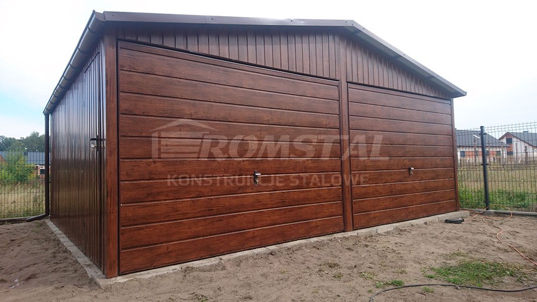 Garaż Blaszany Drewnopodobny 6x6m - Dwuspadowy - Romstal  - Obraz nr 10
