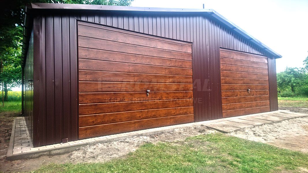 Garaż Blaszany Drewnopodobny 6x6m - Dwuspadowy - Romstal  - Obraz nr 11