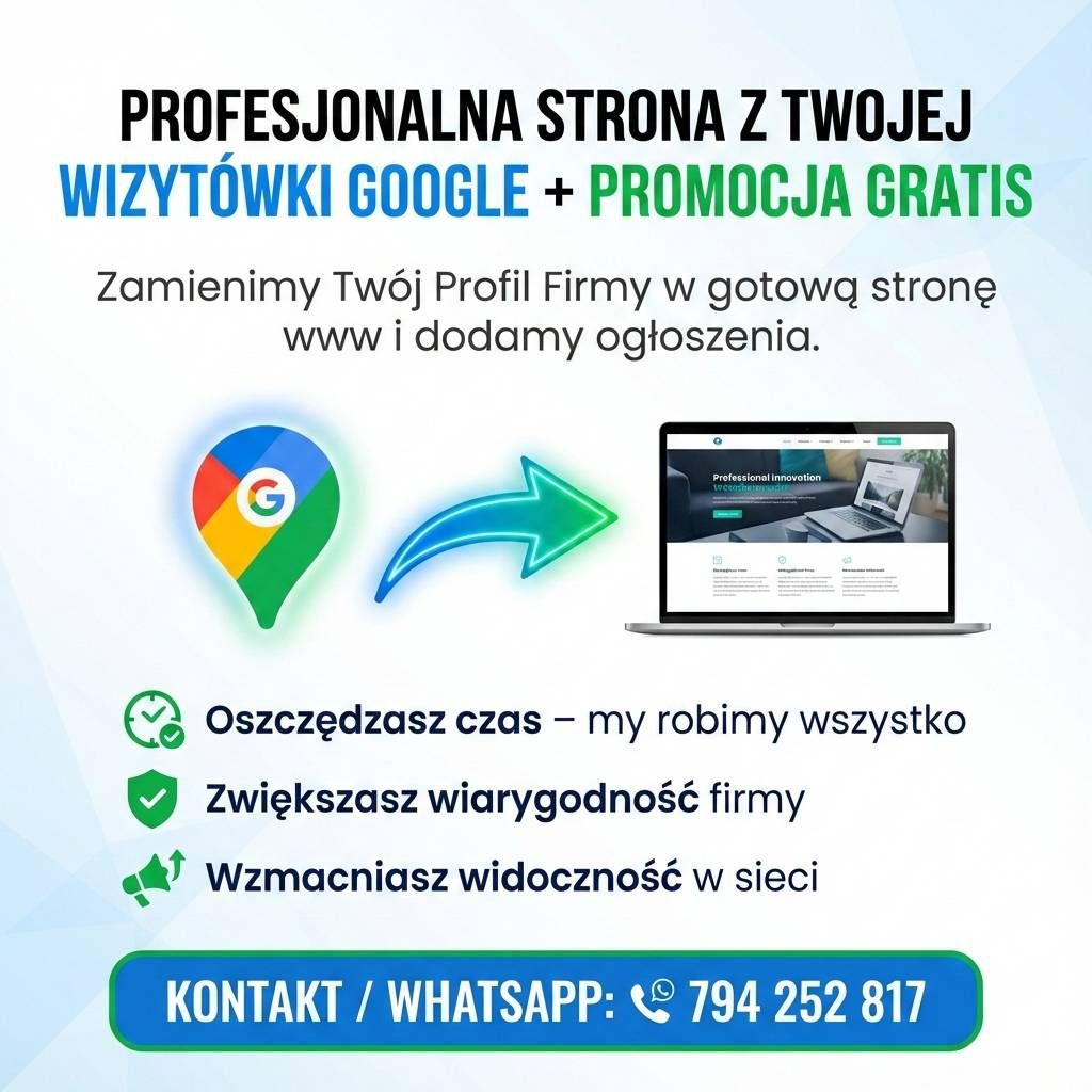 Profesjonalna strona z Twojej wizytówki Google cała Polska - Zdjęcie 1