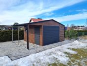 Garaże drewnopodobne, AKRYLOWE 4m x 6m - blachodachówka !