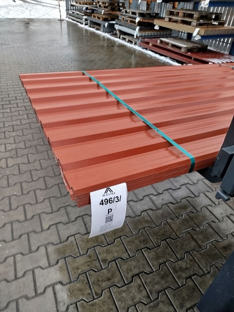 Blacha trapezowa w pakietach - T-18 ceglany połysk.  - Zdjęcie 1