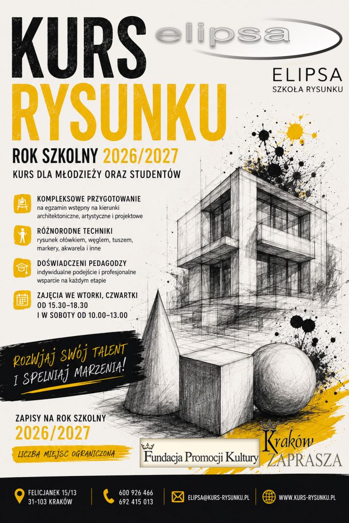 Kurs Rysunku Architektura zapisy na rok szkolny 2026/2027 Kraków - Zdjęcie 1