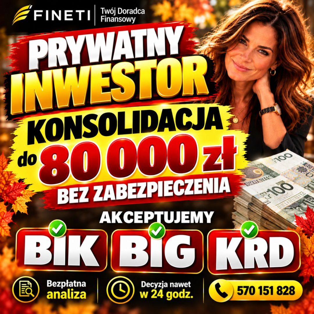 Konsolidacja BIK/BIG/KRD/ZUS/US – Prywatny inwestor do 80 tys Katowice - Zdjęcie 1