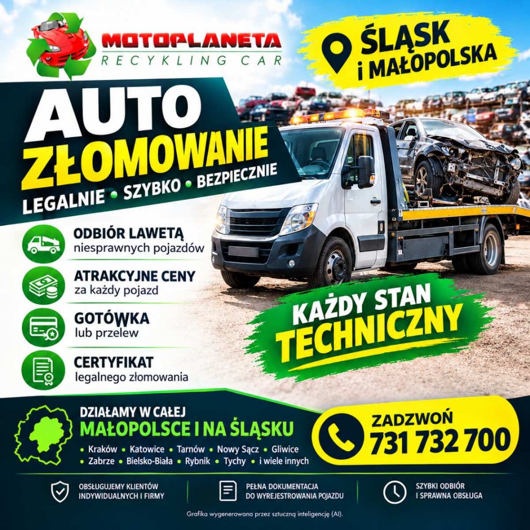 Złomowanie samochodów - AUTO ZŁOM z odbiorem lawetą  - Zdjęcie 1